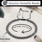 Amazing Gemstone Crystal Anklet Ankle Bracelets for Women - Waterproof Beaded Healing Crystal Anklets, Plus Size Chakra Gemstone Bead Anklet - color: Hematite, style: Plain