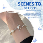 Glarks 420Pcs Toggle Clasps and Open Jump Rings Set 120 Sets 5 Colors Round Toggle Clasps Connectors T-Bar Jewelry Clasp and 300pcs 3 Colors Open Jump Rings for Jewelry Bracelet Necklace Making
