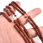 155pcs 4x2mm Natural Red Jasper Heishi Disc Rondelle Spacer Stone Semi Precious Gemstone Loose Beads for Jewelry Making 15 Inch - color: Red Jasper, size: 4x2mm