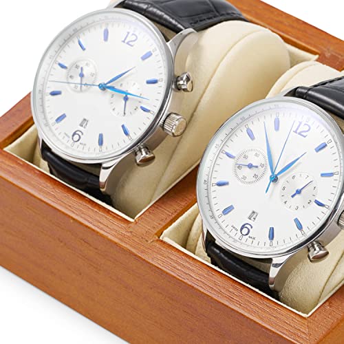 Jewelry Tray Solid Wood Double Watch Storage Box Tray Jewelry Display Props Wooden Watch Display Stand - color: WHITE DOUBLE WATCH BOX