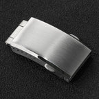 watchdives Watch Buckle 16mm/18mm/20mm/22mm Fold Safety Milled Clasp Replacement Stainless Steel Watchband Clasp (Silver, 16mm) - color: Silver, size: 16mm