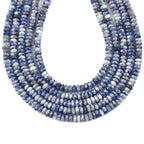 160pcs 4x2mm Natural Blue White Sodalite Disk Rondelle Spacer Stone Semi Precious Gemstone Loose Beads for Jewelry Making 15 Inch - color: Blue White Sodalite