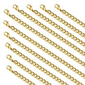 10PCS 18inch Cuban Chain Necklace Set for Jewelry Making Gold Plated Stainless Steel Necklace Bulk - color: Gold 18", size: 1.8mm