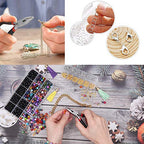 EuTengHao 1504Pcs Gold Open Jump Ring and Lobster Clasps Kit - Jewelry Making Repair Supplies with Pliers and Tweezers - color: Gold
