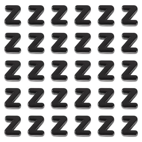 FASHEWELRY 30Pcs Acrylic Letter Z Beads with Large Hole Big Plastic Letter Blocks European Beads 3D Letters Chunky Vowel Initial Alphabet Bead for Key Chains Necklace DIY Arts Craft Projects - color: Black, size: Z