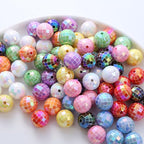 50PCS 16mm Acrylic Beads Colorful Disco Ball Beads Ab Color Bead for Jewelry Making Bracelet Necklace Earrings 70s 80s Costume Accessories