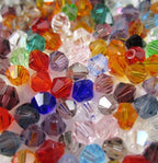 DIY 4mm 1000Pcs Bulk Faceted Bicone Crystal Glass Beads with Container Box Beads for Making Jewelry (Mixed Colors) - color: Mixed colors