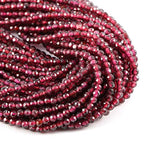 Natural Stone Beads Garnet Gemstone Faceted Loose Beads for DIY Jewelry Making Necklace Bracelrt 2 Strands/Pack Length 15" Size 4.5mm - size: 4.5mm