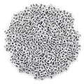 600PCS 6x6mm Square Acrylic Letter Beads W for Friendship Bracelets Jewelry Making, White Acrylic Cube Base with Black Alphabet Beads for DIY Crafts Bracelets Necklaces Key Chains Phone Lanyard - color: Letter W(Black on White)