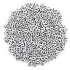 600PCS 6x6mm Square Acrylic Letter Beads W for Friendship Bracelets Jewelry Making, White Acrylic Cube Base with Black Alphabet Beads for DIY Crafts Bracelets Necklaces Key Chains Phone Lanyard - color: Letter W(Black on White)