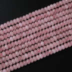 5x8mm 76pcs Natural Stone Rose Quartz Crystal Rondelle Spacer Loose Beads Abacus Disk Stone Round Loose Gemstone Beads for Jewelry Making DIY Bracelet Necklace - color: Rose Quartz, size: 5x8mm Abacus Disk