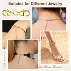 uxcell Bracelet Extender, 925 Sterling Silver Double Lobster Claw Clasps Necklace Extenders, Connector Extension Clasp for DIY Making Jewelry Chain (20mm/0.79", Gold) - color: Gold