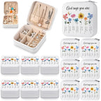 Kacctyen 12 Pieces Mini Travel Gift Jewelry Case Bulk God Says You Are Gifts for Women Christian with Flowers Mother's Day Church Gift for Secretary Day Birthday Inspirational Leather Jewelry Case - color: Bible