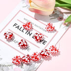 Stiesy Handmade Lampwork Beat Heart Beads, 10Pcs Love Heart Shaped Enamel Glass Beads Bulk for Jewelry Making, DIY Valentine Gift Friendship Bracelet and Necklace Charm - color: Heart-2 Colors-10pcs