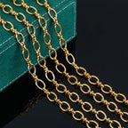 UMAOKANG 2 Meters Gold Plated Jewelry Chain for Jewelry Making Stainless Steel Rolo Chain Link with Jewelry Supplies Findings - color: Rolo (Gold)