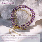 Farfume Crystal Bracelet Beaded Bracelets 4mm Natural Stone Beads Gemstone Handmade Jewelry Valentine's Day Gifts - color: Amethyst-Clarity & Awareness