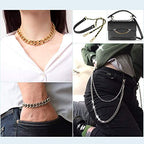 Craftdady 2Pcs Flat Chain Strap Gold Metal Purse Handbag Shoulder Body Replacement Strap 39.3" Twisted Curb Link Aluminum Cable Chain for Wallet Clutch Belt Necklace Bracelet - color: Gold, 16.5x13mm