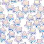 UR URLIFEHALL 100 Pcs Clear AB Star Glass Beads Twinkle Star Beads Tiny Glass Beads for Earring Bracelet Necklace Jewelry DIY Craft Making - color: 100pcs-8x8.5x4mm-clear AB plated star glass beads
