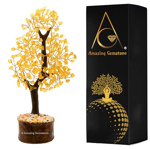 Amazing Gemstone Crystals and Healing Stones Birthday Gifts for Women - Citrine Crystal Tree of Life Home Decor Stocking Stuffers, Bookshelf, Room, Meditation Gift for Mom Dad, Unique Birthday Gifts - color: Citrine