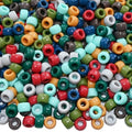 Amaney 1000Pcs Pony Beads 6x9mm Mixed Colors Earth Tone Acrylic Beads for Making Bracelet Hair Braids Crafts - color: Earth