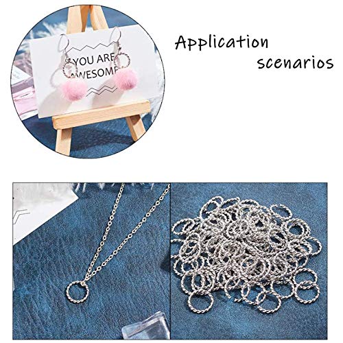 UNICRAFTABLE 100pcs 304 Stainless Steel Close but Unsoldered Jump Rings Open Jump Rings Twisted Connector Rings for Necklace DIY Jewelry Making 12x1.5mm