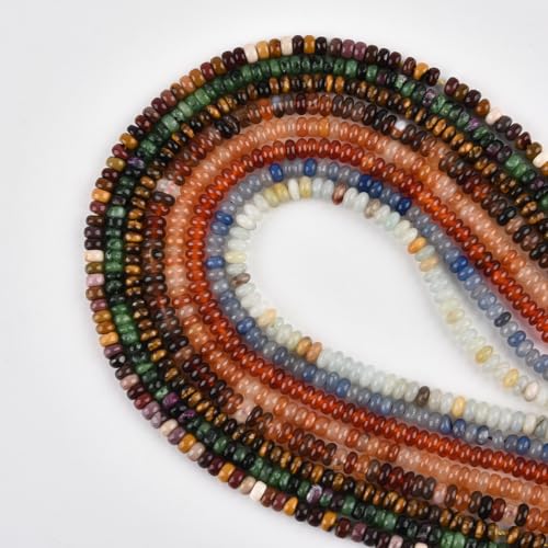 160pcs 4x2mm Natural Ruby Zoisite Disk Rondelle Spacer Stone Semi Precious Gemstone Loose Beads for Jewelry Making 15 Inch - color: Ruby Zoisite