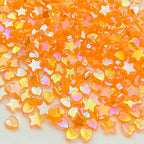 450Pcs Acrylic Beads AB Crystal Star Beads Heart Beads for Jewelry Making DIY Bead Bracelet Necklace Earrings(Orange Yellow) - color: Orange Yellow