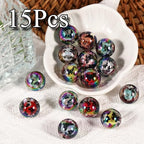 15Pcs Acrylic Beads Round 16mm UV Bead in Bead with Butterfly Print Fit for DIY Jewelry Bracelet Necklace Keychain Beadable Pens Mobile Phone Chain Making Cute (Butterfly-Black) - color: Butterfly-Black