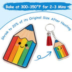 Auihiay 178 PCS Shrinky Paper Keychain Kit for Mother's Day, 25 PCS Shrinky a Dink Sheets with Hole Punch, Pencils, Keychains, Shrink Plastic Sheets for DIY Crafts for Adults and Teens - size: 178pcs
