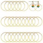40pcs Earrings Beading Hoop for Jewelry Making,50mm Earrings Findings Hoops Open Back Bezel Pendants Round Beading Hoop for Jewelry Finding Supplies DIY Craft Earring Women Gifts(Gold) - color: 40pcs;50mm;Gold
