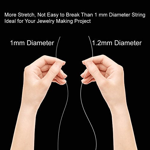 Paxcoo 1.2mm Elastic Stretch String Cord for Jewelry Making Bracelet Beading Thread