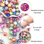 120PCS 12mm Polymer Clay Beads Round Beads for Making Bracelet Necklace Earring Accessories DIY Handmade Craf