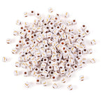 FASHEWELRY 500Pcs White Golden Letter Beads 4.5mm Square Alphabet Beads Acrylic Cube Letter L Beads for Friendship Bracelet Necklace Keychains Jewelry Making - color: Letter L