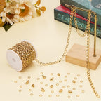Jabogrii 16.4 Feet Stainless Steel Oval Lip Chain for Jewelry Making Gold Chain Roll DIY Craft Jewelry Making Findings - color: Oval Lip Gold