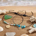 Christian Cross Jesus Pendant Charm Gold Rope String Beaded Bracelets Stack Set for Women,Handmade Bohemian Colorful Adjustable Jewelry,God Lucky Protection Friendship Gift - color: Turquoise