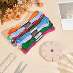 WEBEEDY Loom Bracelet Making Kit with Wooden Round Kumi Disc & Embroidery Threads for Adults, Japanese Kumihimo Starter Kit Braiding Beginner Supplies for Beading & Bracelet Weaving DIY