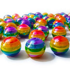 Mixed Lots Shiny Acrylic Rainbow Stripe Bead DIY Beading Hairband Bracelets Necklace Craft Embelishment (Transparent Rainbow Stripe#1) - color: Transparent Rainbow Stripe#1