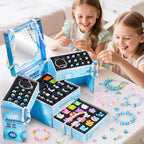 BLmukce Charm Bracelet Making Kit for Girls Ages 8-12, DIY Jewelry Making Kit & Craft Set with Beads, Charms & Necklace Kit Birthday Christmas Gift for Kids 4-6 7 8 Years Old Girl - color: Blue