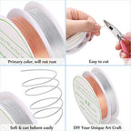 MIKIMIQI 2 Pack Jewelry Wire - 20 Gauge Tarnish Resistant Copper Beading Wire for Jewelry Making, 0.8mm X 3m Each (Silver, Rose Gold) - color: Silver,Rose Gold