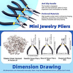 Glarks 1589Pcs Jewelry Making Kit, Jewelry Making Supplies Kit with Jewelry Making Tools, Jewelry Wires, Charms, Jewelry Findings for Jewelry Making, Repair and Beading - size: 1488pcs
