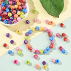 1 Box About 500Pcs Round Cross Beads Acrylic Cross Bead Bulk Small 8MM Plastic Plating Colorful Ball Western Crucifix Spacers for Jewelry Making Findings Bracelets Necklace Beginner Adults - color: Colorful