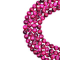 Natural Round AAA+ Pink Tiger Eye Gemstone Loose Beads Energy Stone Healing Power for Bracelet Jewelry Making 1 Strand 15"（10mm,38pcs） - color: pink, size: 10mm