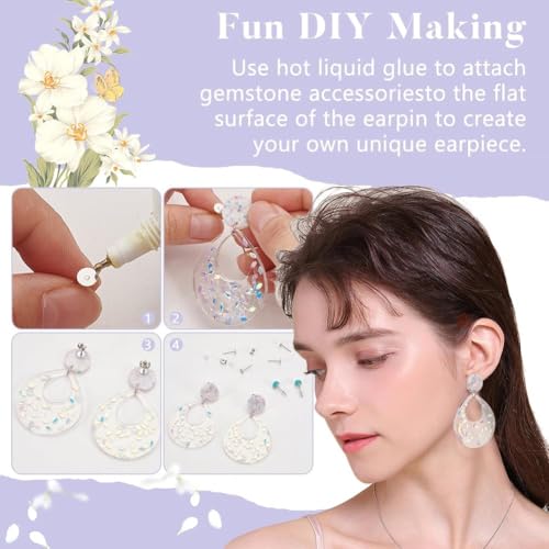 UNICRAFTALE About 500Pcs 6mm Flat Pad Stud Earrings Stainless Steel Flat Round Stud Earring Findings Earrings Post Blank Earring Pads for DIY Jewelry Making - size: 6mm Diameter