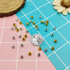 400Pcs Spacer Beads for Jewelry Making 6mm Metallic Plated Round Beads Seamless Smooth Loose Ball Beads Crimp Stopper Beads Metal Spacer Beads for DIY Earring Necklace Bracelet Making(Gold, Silver) - color: 6mm, Gold Silver