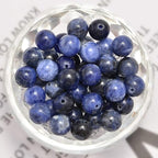 100pcs Natural Stone Beads 8mm Blue Sodalite Round Genuine Real Stone Beading Loose Gemstone Hole Size 1mm DIY Charm Smooth Beads for Bracelets Necklaces Earrings Jewelry Making Crafts - color: Blue Sodalite