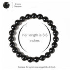 Handmade 8mm Beaded Bracelets For Men Protection Bracelet For Women Chakra Feng Shui Stretchy Handmade Lucky Money Stretchy Crystal Bracelets Best Gifts - color: Black Tourmaline 2PCS