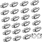 Sureio 24 Pairs Magnetic Necklace Bracelet Clasps Magnet Converter Jewelry Clasps Extenders Locking for Bracelet Necklace Making(Silver)