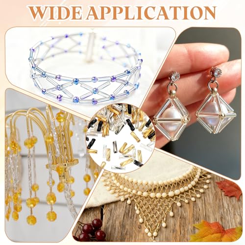 uxcell 1500Pcs Glass Bugle Seed Beads, 6x2mm Mini Long Tube Seed Beads Tube Loose Glass Seed Spacer Bead for DIY Earring Bracelets Necklace Jewelry Making Embroidery, Black, White, Grey - color: Black, White, Grey