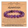 Natural Healing Gemstone Bracelet Handmade Yoga Stretch Elastic Bracelet Stress Relief Crystal Jewelry for Men and Women - color: Amethyst (Love Guardian), size: 10mm