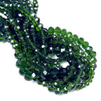 580pcs 4/6/8/10mm Glass Beads, Deep Green Faceted Crystal Briolette Loose Beads for Bracelets Necklaces DIY Crafts - color: Dark Green